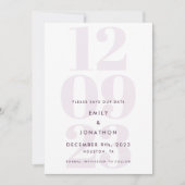 Modern Mauve Date Typografie Save The Date (Voorkant)