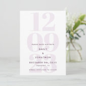 Modern Mauve Date Typografie Save The Date (Staand voorkant)