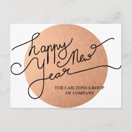 Modern Mauve Happy Nieuwjaar Typografie Corporate Feestdagenkaart
