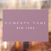 Modern Mauve Luxury Company Typography Business Raamsticker (Vel 2)
