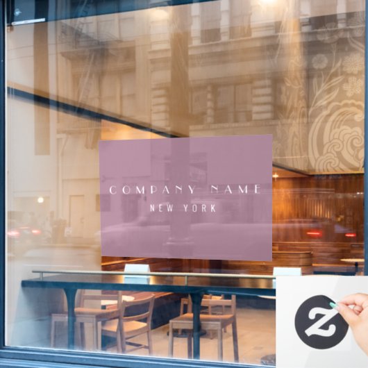 Modern Mauve Luxury Company Typography Business Raamsticker (Cafe Raam)