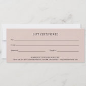 Modern Mauve Maanfasen Elegant Cadeaubon (Achterkant)