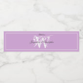 Modern Mauve Monogram Initiaal Elegant Chic Weddin Waterfles Etiket (Enkel label)