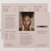 Modern Mauve Moon Phases Elegante drievoudige broc (Voorkant / Achterkant)