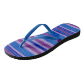 Modern Mauve Paars Blue Navy Striped Pattern Teenslippers (Schuin)