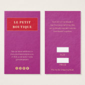 Modern Mauve Red Retail Prijs Label Visitekaartje (Voorkant /achterkant)