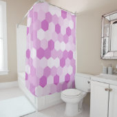 Modern Mauve zeshoekig geometrisch patroon Douchegordijn (In situ)