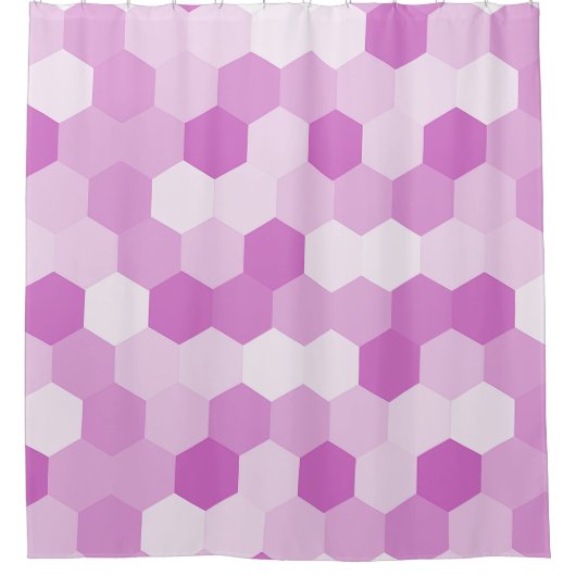 Modern Mauve zeshoekig geometrisch patroon Douchegordijn (Voorkant)