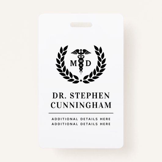 Modern MD Doctor of Medicine Med School Afstuderen Badge (Voorkant)