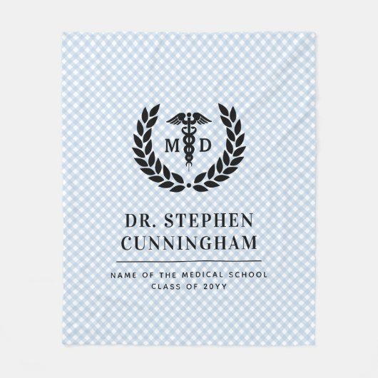 Modern MD Doctor of Medicine Med School Afstuderen Fleece Deken (Voorkant)