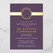 Modern MD Doctor of Medicine Med School Afstuderen Folie Uitnodiging (Voorkant)