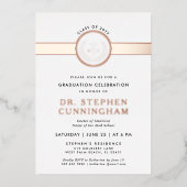 Modern MD Doctor of Medicine Med School Afstuderen Folie Uitnodiging (Voorkant)