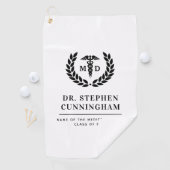 Modern MD Doctor of Medicine Med School Afstuderen Golfhanddoek (Insitu)