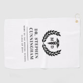 Modern MD Doctor of Medicine Med School Afstuderen Golfhanddoek (Horizontaal)