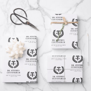 Modern MD Doctor of Medicine Med School Afstuderen Inpakpapier Vel