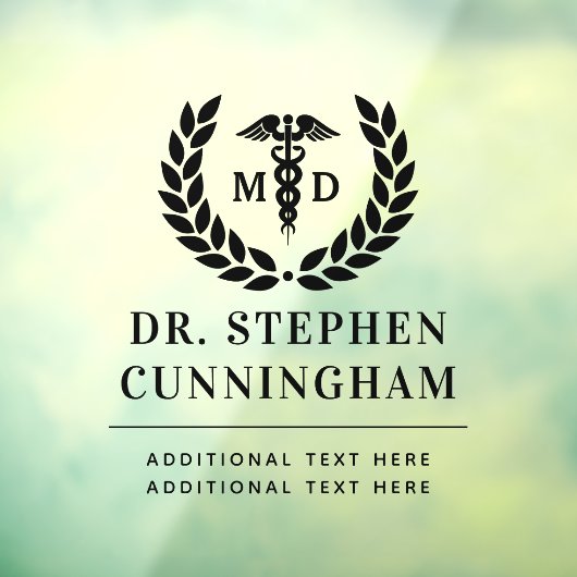 Modern MD Doctor of Medicine Med School Afstuderen Raamsticker (Vel 3)