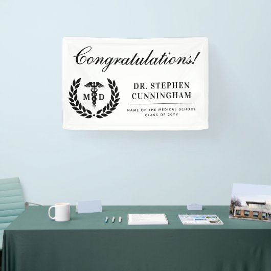 Modern MD Doctor of Medicine Med School Afstuderen Spandoek (Beurs)