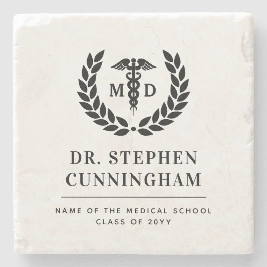 Modern MD Doctor of Medicine Med School Afstuderen Stenen Onderzetter (Voorkant)