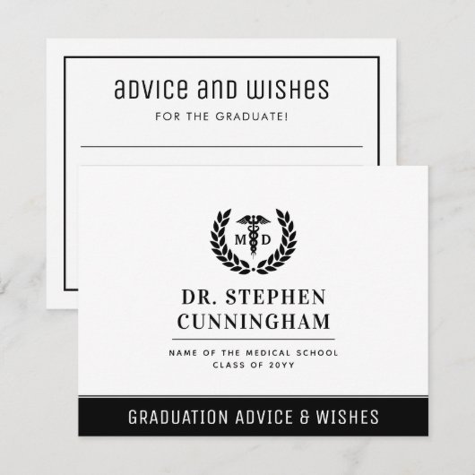 Modern MD Med School Afstuderen Advies en wensen Notitiekaartje (Voorkant / Achterkant)