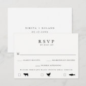 Modern Meal Choice Bruiloft RSVP Kaart (Voorkant / Achterkant)