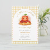 Modern Meatball Italian Baby Shower Invitation Kaart (Staand voorkant)