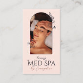 Modern Med Spa Wellness Floral Rose Arch Photo Visitekaartje (Voorkant)