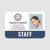 Modern Medewerker Bedrijfspersoneel ID Foto Logo N Naamplaatje (Voorkant)