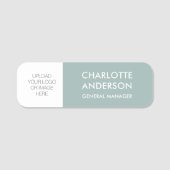 Modern Medewerker Custom Logo Sage Groen Naamplaatje (Voorkant)