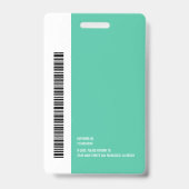 Modern Medewerker Fotonaam Barcode Ronde Logo Badge (Achterkant)