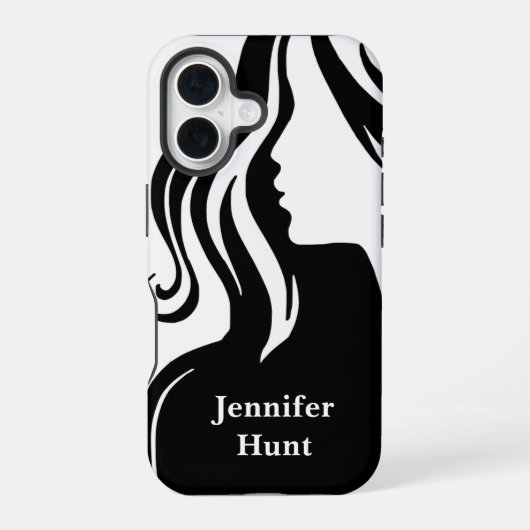 Modern, Medewerker, Zwart&Wit iPhone 16 Hoesje (Achterkant)