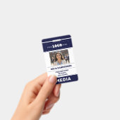Modern media press custom logo photo ID Badge (Handheld)