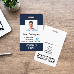 Modern Medical Center Zurse Foto ID Badge