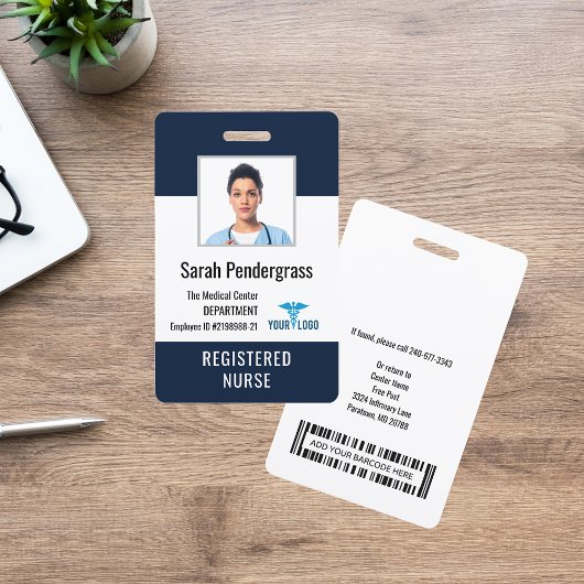 Modern Medical Center Zurse Foto ID Badge