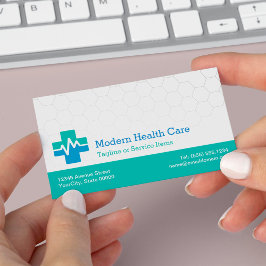 Modern Medical HealthCare - White Green Blue Visitekaartje