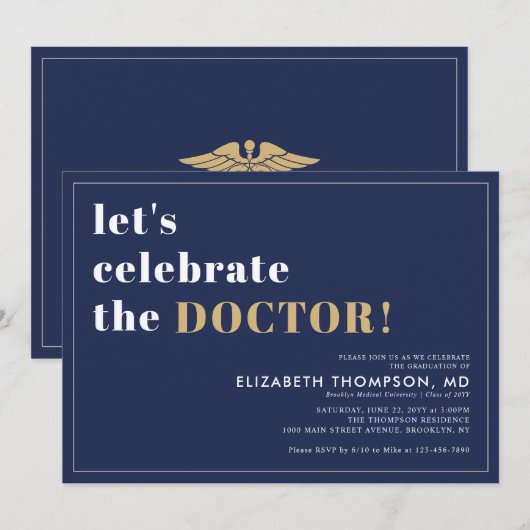 Modern Medical School Afstudeerder Doctor Graduati Kaart (Voorkant / Achterkant)