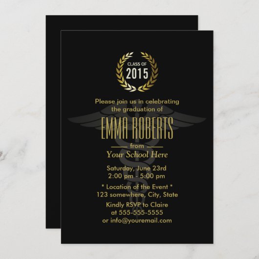 Modern Medical & Zorgschool Afstuderen Kaart (Voorkant / Achterkant)