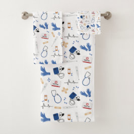 Modern Medisch Arts Verpleegkundige Patroon Bad Handdoek