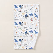 Modern Medisch Arts Verpleegkundige Patroon Bad Handdoek (Handdoek)