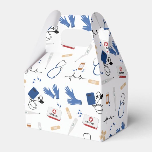 Modern Medisch Arts Verpleegkundige Patroon Bedankdoosjes (Achterkant)