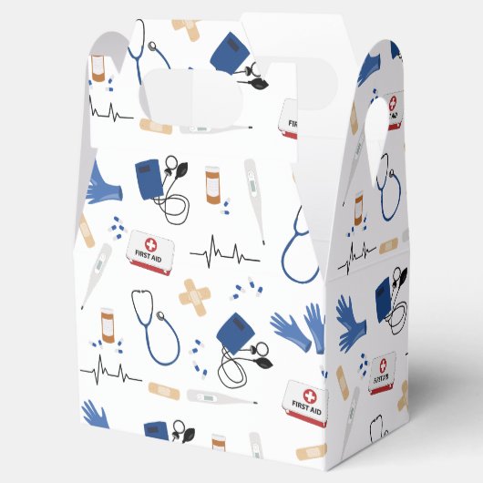 Modern Medisch Arts Verpleegkundige Patroon Bedankdoosjes (Geopend)