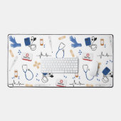 Modern Medisch Arts Verpleegkundige Patroon Bureaumat (Keyboard & Muis)