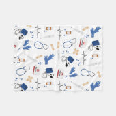Modern Medisch Arts Verpleegkundige Patroon Fleece Deken (Voorkant (Horizontaal))