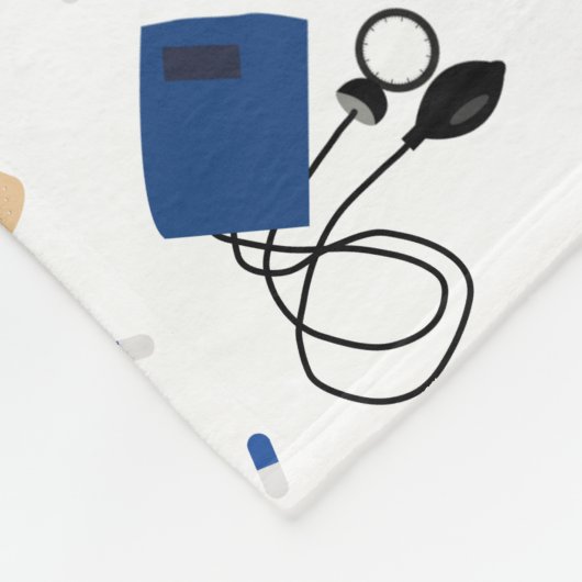 Modern Medisch Arts Verpleegkundige Patroon Fleece Deken (Hoek)