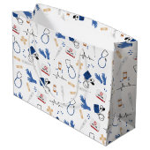 Modern Medisch Arts Verpleegkundige Patroon Groot Cadeauzakje (Achterkant Gekanteld)