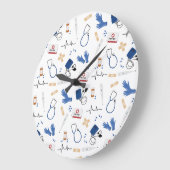 Modern Medisch Arts Verpleegkundige Patroon Grote Klok (Hoek)