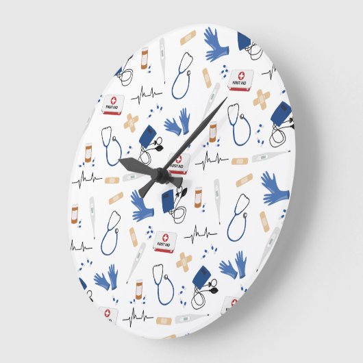 Modern Medisch Arts Verpleegkundige Patroon Grote Klok (Hoek)