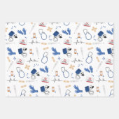 Modern Medisch Arts Verpleegkundige Patroon Inpakpapier Vel (Voorkant 2)