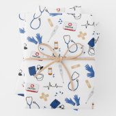 Modern Medisch Arts Verpleegkundige Patroon Inpakpapier Vel (In situ)