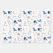 Modern Medisch Arts Verpleegkundige Patroon Inpakpapier Vel (Voorkant)