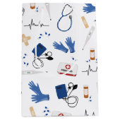 Modern Medisch Arts Verpleegkundige Patroon Medium Cadeauzakje (Voorkant)